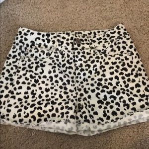 Black And White Leopard Print Shorts